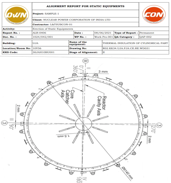 EQUIPMENT - ALIGNMENT REPORT